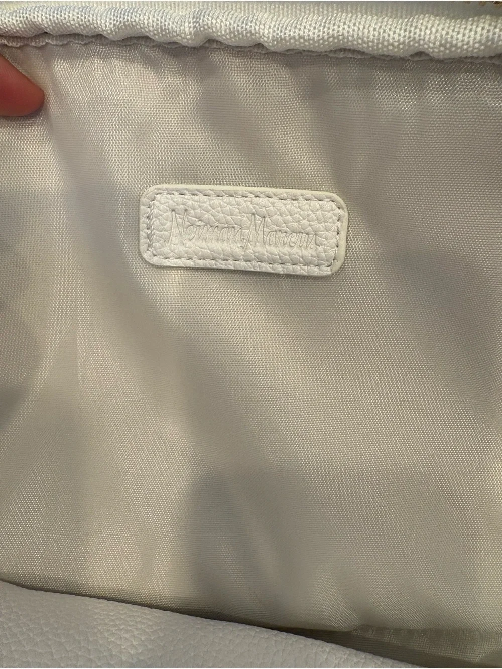 Neiman Marcus White Pebbled Cosmetic Case